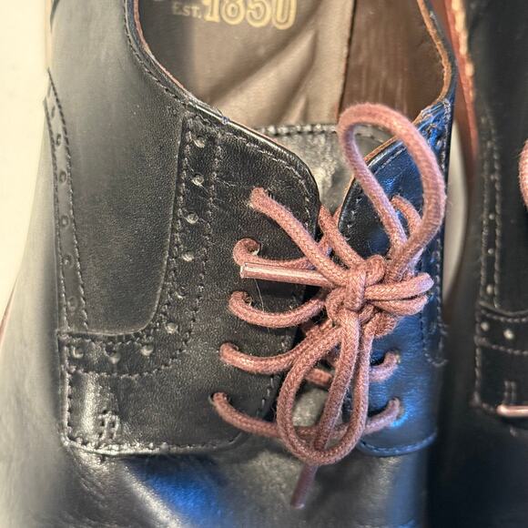 J & M Black Lace Up Sheepskin Cap Toe Mens Dress Shoes Size 7.5 main image 6